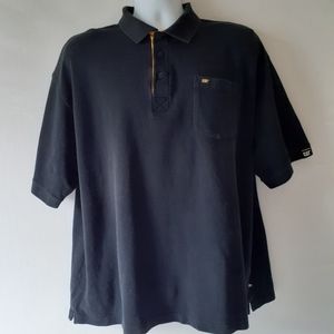 CAT men's black short-sleeve polo shirt size XL